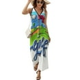 thumbnail image 2 of Golf Course Womens Night Club Maxi Dress V Neck Sleeveless Bohemia Long Dresses, 2 of 9