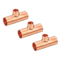 3Pcs 3/8" x 1/4" x 3/8" Copper Reducing Tee Pressure Pipe Fitting Connectors for Plumbing Supply & Refrigeration