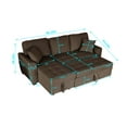 thumbnail image 7 of Zechuan Sectional Sofa with Storage Chaise - L-Shape Convertible Sofa Bed with Pull Out Sofa Bed - Modern Sleeper Sofa Couch for Living Room - Brown, 7 of 7