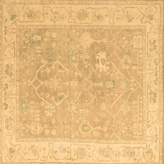 Ahgly Company Indoor Square Abstract Brown Modern Area Rugs, 5' Square