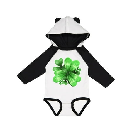 

Inktastic Painted Clover Patch- shamrocks for St. Patricks Day Gift Baby Boy or Baby Girl Long Sleeve Bodysuit