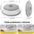 thumbnail image 3 of Lids, Microwave Cover, Splatter Guard, Kitchen Canister Lids, Breathable Foldable Microwave Cover, Vegetable Drainer (Gray), 3 of 7