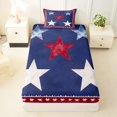 thumbnail image 3 of Manfei Stars Print Twin Sheets,Red Blue Bedding,3 Pieces,1 Fitted Sheet and 1 Pillowcase, 3 of 6