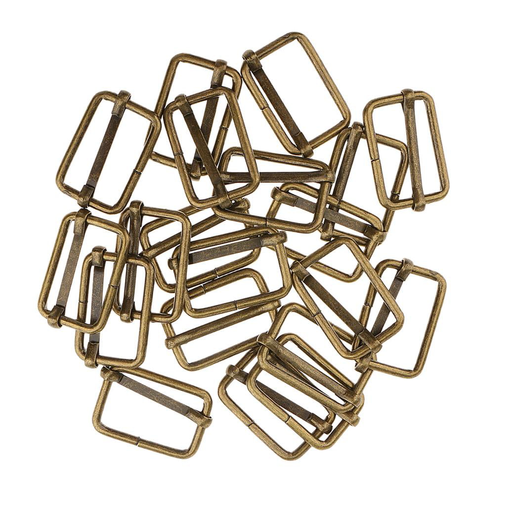 40pcs Metal Square Buckle Webbing Rings for Bag Strap Connector Purse Making 