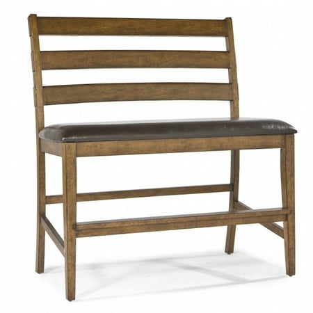 Omnia Furniture Leather Santa - Intercon Santa Clara Bonded Leather Ladderback Dining Bench