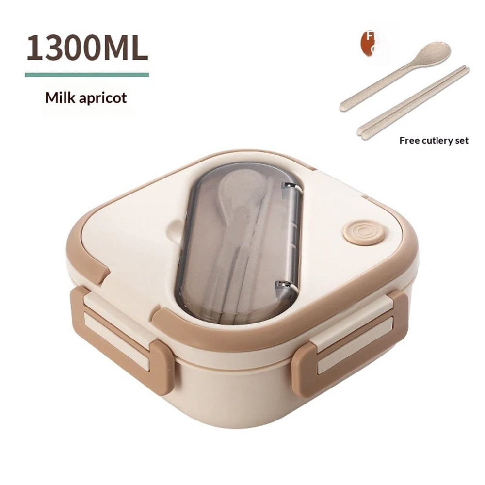 Bento Box, 1300ml Leakproof Lunch Box, Easy To Open And Close, Food Storage Container For Outings, Picnics, And Travels (3 Compartments)