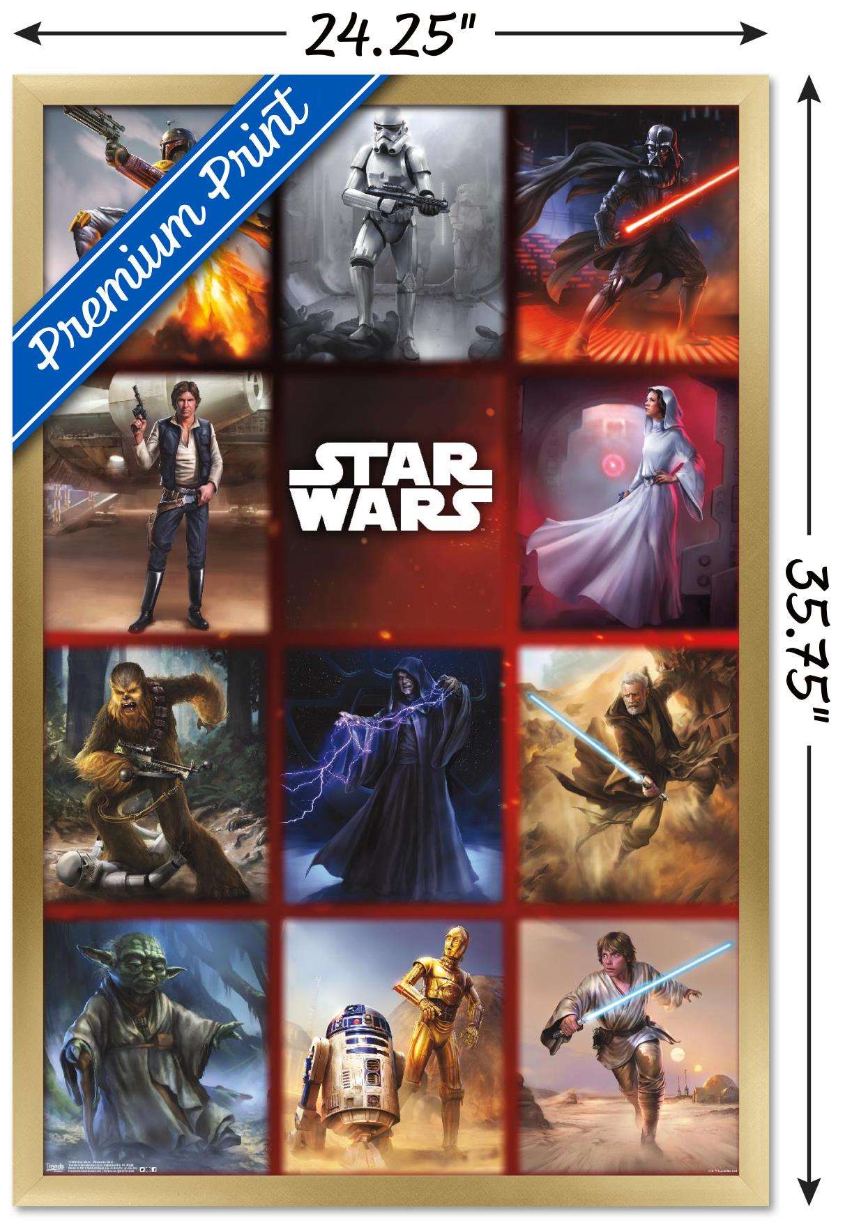Star Wars: Saga - Moments Grid Wall Poster, 22.375" x 34", Framed