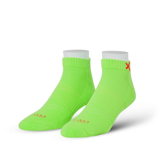 Odd Sox Basix – Large Unisex Ankle Socks – Neon Green – Soft Breathable Cushion, Everyday Comfort