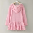 thumbnail image 5 of Kids Swimsuit Coverup Zipper Hoodie Dress Terry Coverup Swimwear Bathing Suits for Girls 5-6 Years, 5 of 6