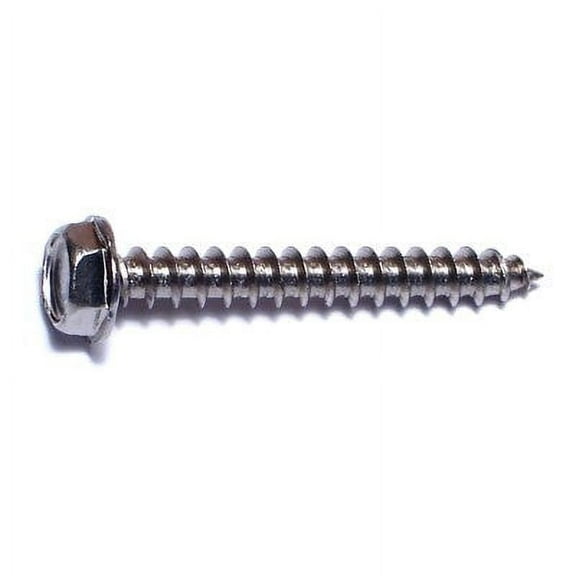 #10 x 1-1/2" 18-8 Stainless Steel Slotted Hex Washer Head Sheet Metal Screws SMSHSS-310