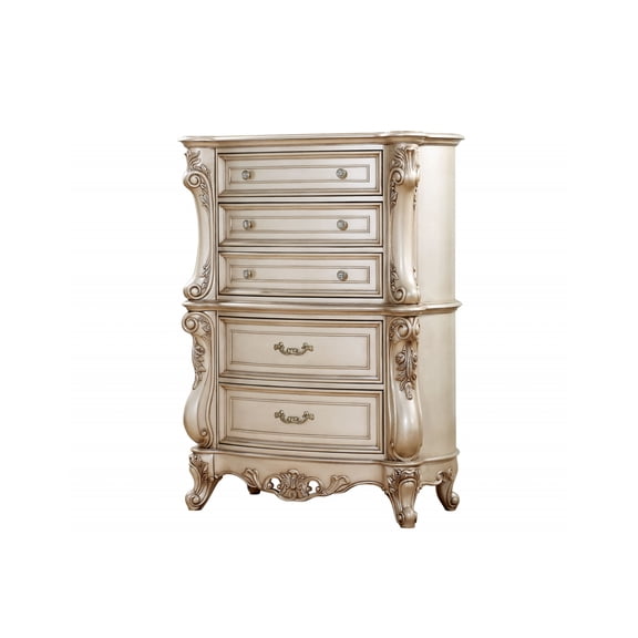 HomeRoots 347177 21 x 42 x 56 in. Antique White Wood Chest