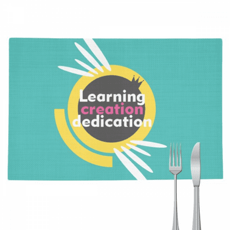 

Youth Learning Create Dedication Placemat Pad Kitchen Woven Heat Resistant Cushion Rectangle