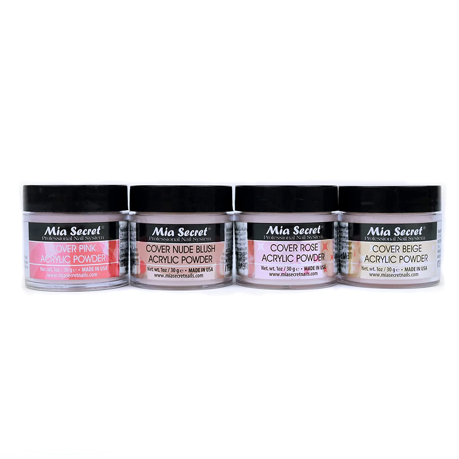 Mia Secret Acrylic Cover Powder 1 oz x 4 (Beige/Pink/Rose/Nude)