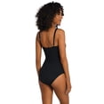 thumbnail image 3 of La Blanca Women's Standard Island Goddess Underwire Ruffle Surplice Mio One Piece Swimsuit, Black, 16, 3 of 4