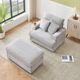 thumbnail image 4 of Super Large Comfortable Cushions, Modern Corduroy Reclining Single-Person Armrest Sofa, Gray, 4 of 13