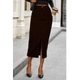 thumbnail image 5 of PRETTYGARDEN Women's Fall Midi Pencil Skirts Dressy Casual Work Office High Waisted Trendy Winter Corduroy Skirt with Slit, 5 of 10