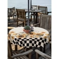 thumbnail image 2 of Outdoor Tablecloth with Umbrella Hole for Patio/Picnic/Party/Camping, Sunflowers Rooster Waterproof Table Cloth Round Cover Washable, Farmhouse Vintage Beige Burlap Plaid (Dia 54"), 2 of 8