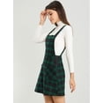 thumbnail image 4 of Vestido Con Botones De Tartán De Cuadros Escoceses Para Mujer Verde L, 4 of 7