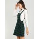 thumbnail image 4 of Vestido Con Botones De Tartán De Cuadros Escoceses Para Mujer Verde L, 4 of 7
