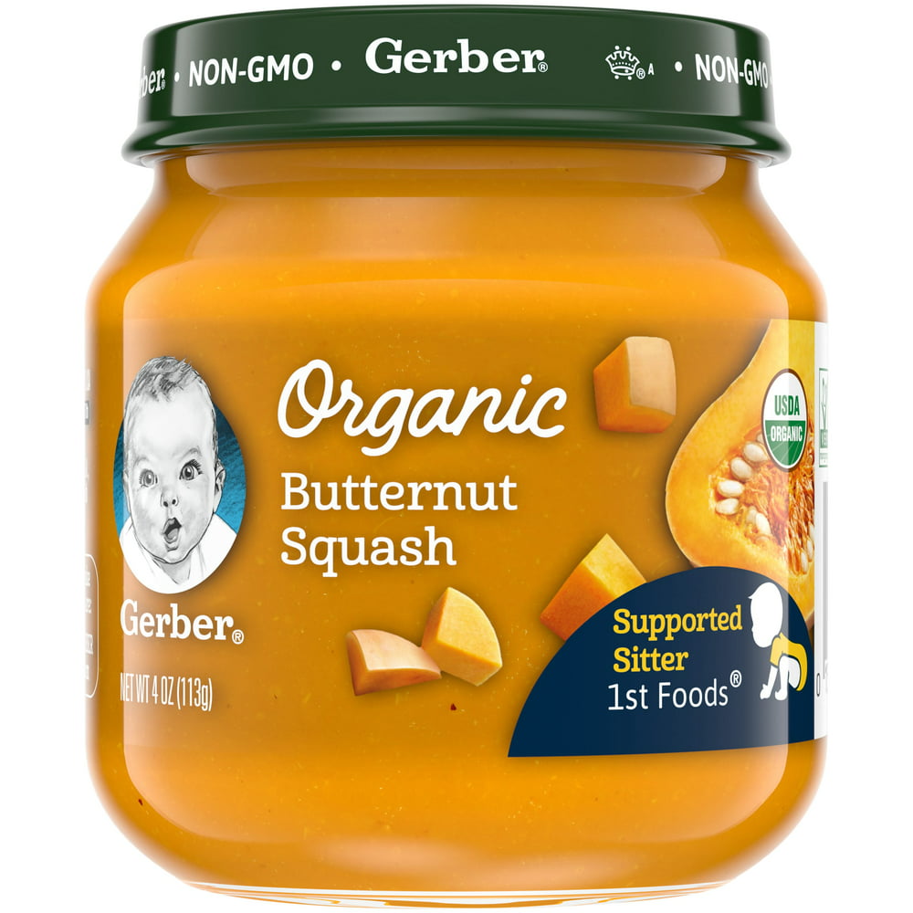 Gerber 1st Foods Organic Stage 1 Baby Food Butternut Squash 4 Oz Jar