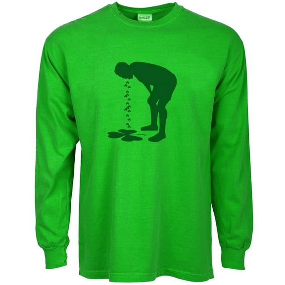 St Patricks Day Clothes Mens Funny T-shirt Long Sleeve Green Graphic Tee