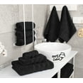 thumbnail image 6 of American Soft Linen Turkish 6 Piece Towel Set, 100% Cotton Premium Soft Bathroom Towels, Black, 6 of 9
