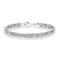 Miabella Italian 925 Sterling Silver Byzantine Bracelet for Women, Handmade in Italy (Length 7 Inches (Small))