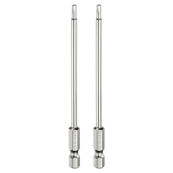 Uxcell 2pcs H3/32 Hex Head Screwdriver Bit 3/32" Flat Tip 1/4" Hex Shank 100mm (4") Long Magnetic Hexagonal Screw Drill Bit Wrench Chrome Plated
