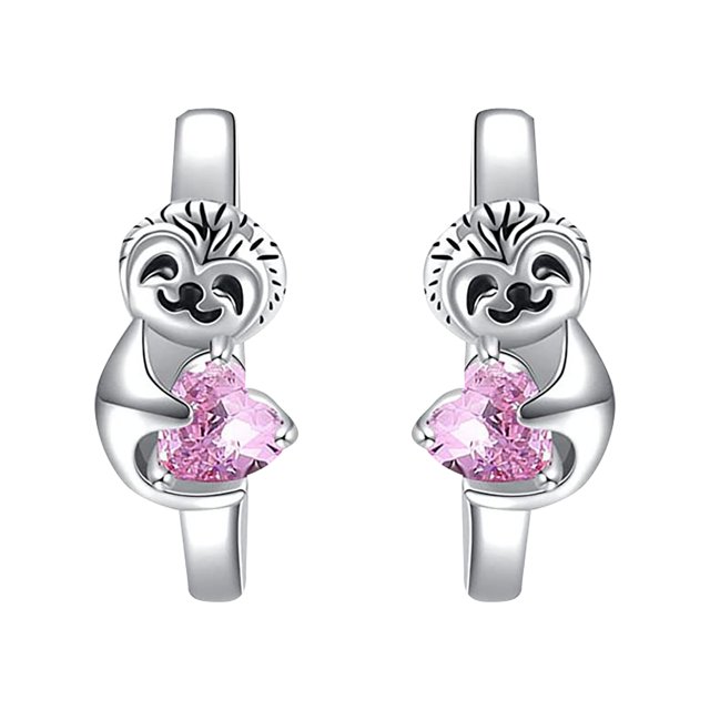 Sloth Heart Earrings Cute & Unique Dangle Earrings For Women Stainless Steel Idea Cute Womens Earrings Resin Hoop Earrings Hoop Earrings Cute Ear Rings Earrings Dangle Trendy Heart Earrings for Women