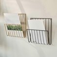 thumbnail image 2 of Wall Mount File Holder Magazine Rack Iron Versatile Decorative Newspaper Holder Mail Organizer for Papers Documents Brochures, 2 of 5