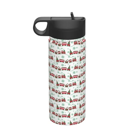 

Goofa Christmas Train for Insulated Kettle 18oz Water Bottle Insulated Tumbler with Handle & Flip Straw - Fits in Cup Holder Leak Resistant Tumbler