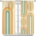 thumbnail image 5 of Boho Mid-Century Curtains, Retro Abstract Rainbow Sun 70s Hippie Rustic Style Prints Blackout Rod Pocket Window Treatments Drapes for Baby Boys Girls Room Living Room Nursery42x54in, 5 of 6