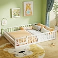 thumbnail image 4 of Costway Full Size Floor Bed with Full Length Safety Guardrails & Door for Boys, Girls White, 4 of 10