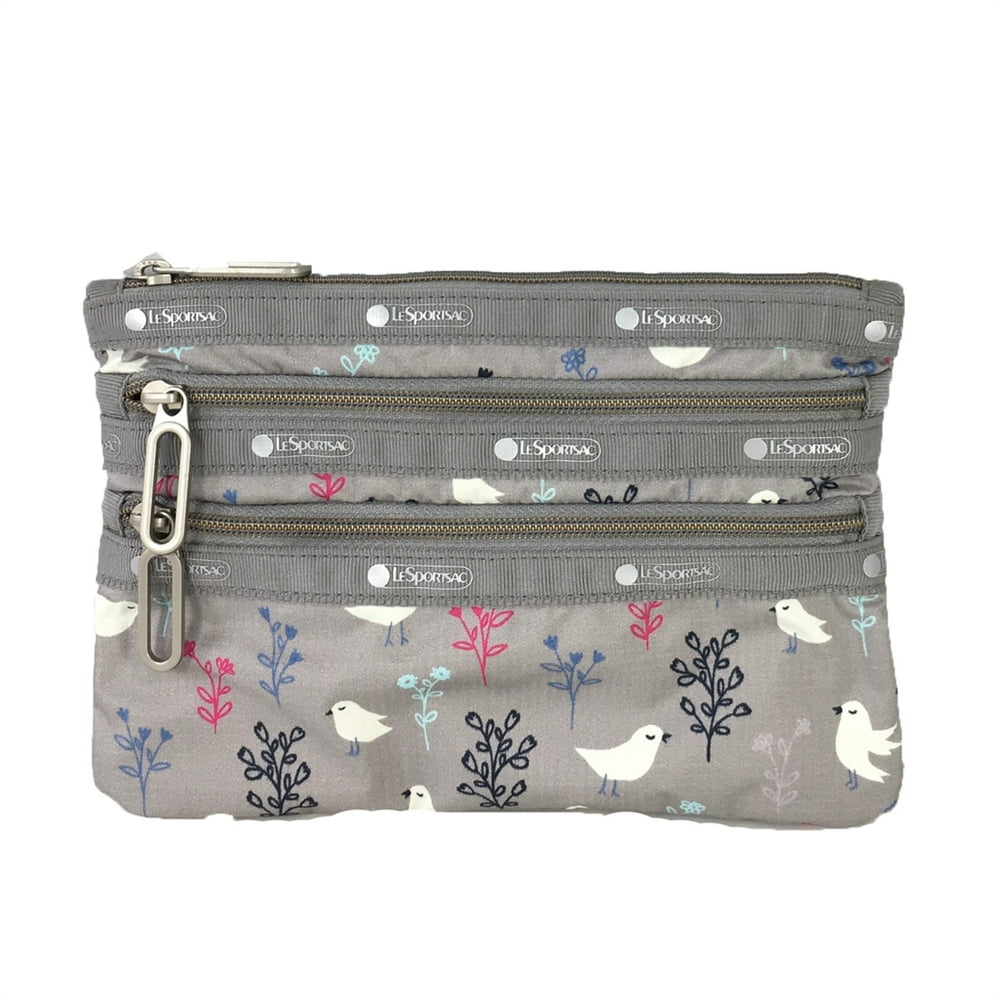 LeSportsac Essential Classic 3 Zip Cosmetic Pouch, Song Birds Walmart