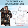 thumbnail image 4 of Oversized Wearable Blanket Hoodie,Black Halloween Skull Book Pattern Sherpa Blanket Hoodie with Super Pockets,Super Warm Fuzzy Pullover for Women & Men, 4 of 6