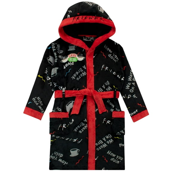 Friends Kids Long Sleeve Fleece Bathrobe Sizes 8-16