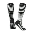 thumbnail image 4 of Fotbe Black And White Stripes print Women's Men's Novelty Crew Socks Cotton Socks Knee High Socks for Walking,Running,Nurses,Pregnancy, 4 of 9