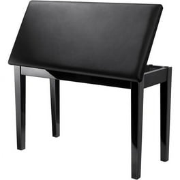 Donner Adjustable Piano Bench with Storage Solid Wood Keyboard Bench Wooden Piano Bookcase Stool Chair Seat with High Density Sponges Cushion Black Walmart
