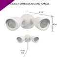 thumbnail image 5 of Ciata Flood Lights Outdoor, 20-Watt LED Bullet Head Security Flood Lights, Dual Head, RoHS and FCC Complaint, IP65 Rated, 1900 Lumens, 2KV Surge Protection, Die-Cast Aluminum in White Finish – 4000K, 5 of 6