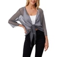 thumbnail image 2 of Anygrew Womens Sheer Shrug Tie Top Bolero Cardigan Lightweight Shrug, 2 of 6