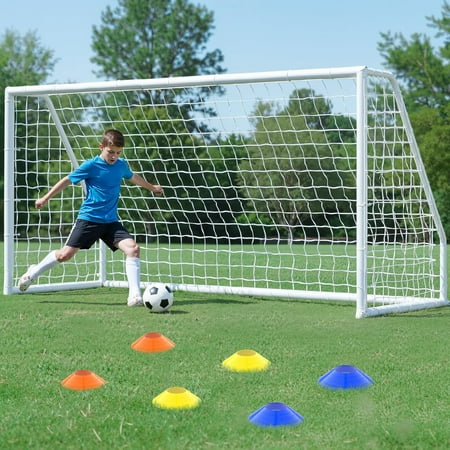 ABORON Soccer Goals for Backyard 12 x 6FT, Outdoor Weatherproof HPVC Frame Soccer Goal W/Net Youth Adult Football Training Games, White