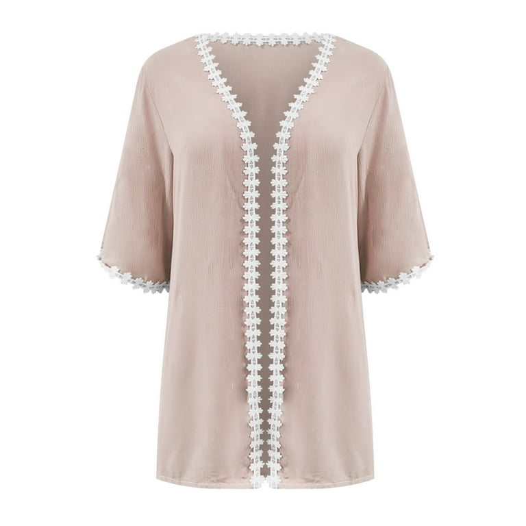 BADHUB Lace Cardigan for Women Plus Size Open Front Kimonos
