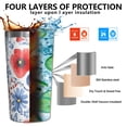 thumbnail image 3 of Pioneer Flower 10oz Tumblers Stainless Steel Tumbler with Lid and Straw,Vacuum Insulated Double Wall Travel Tumbler Cups with Cleaning Brush for Coffee, Tea, 3 of 4