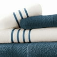 thumbnail image 2 of Dana 6 Piece Soft Egyptian Cotton Towel Set Striped Pattern Blue White, 2 of 5