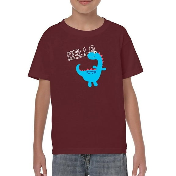 Hello Cute Kiddie Dino T-Shirt Juniors -Image by Shutterstock,  Large