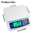 thumbnail image 3 of Balance de Cuisine de Précision 30 Kg/1 g Balance en Acier Inoxydable avec Écran Lcd Rétroéclairé Pèse 5 Unités et Fonction Tare Piles Incluses Ou Chargeur, 3 of 5