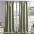 thumbnail image 1 of Cortinas Joydeco de terciopelo verde salvia con aislamiento térmico, 243 x 132 cm, 1 of 7