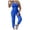Blue, variant on LEKODE Jumpsuits for Women Rompers for Mom Jumpsuits for Women Casual Plus Size Jumpsuit Denim Overalls for Women Rompers for Women Summer Romper Blue L