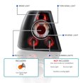 thumbnail image 3 of Spec-D Tuning Black Housing Clear Lens Tail Lights Compatible with 1999-2005 VW Jetta/Bora MK4 4-door Sedan, Left + Right Pair Assembly, 3 of 7
