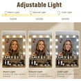 thumbnail image 5 of May in Color Makeup Vanity Table with 3 Color Dimmable Lighted Hollywood Mirror, Makeup Vanity with 4 Drawers , Brown, 5 of 8